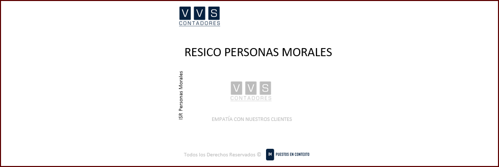 RESICO PERSONAS MORALES – Impuestos En Contexto